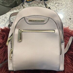 Steve Madden Leather Nude Mini Backpack with Gold
